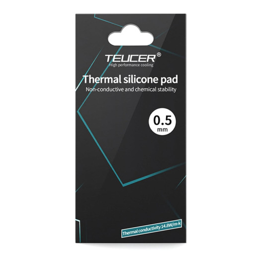 TEUCER High-Performance Silicone Thermal Pad 14.8 W/mK, 11.99cm x 11.99cm, Non-Conductive & Heat Resistant - 0.5mm 